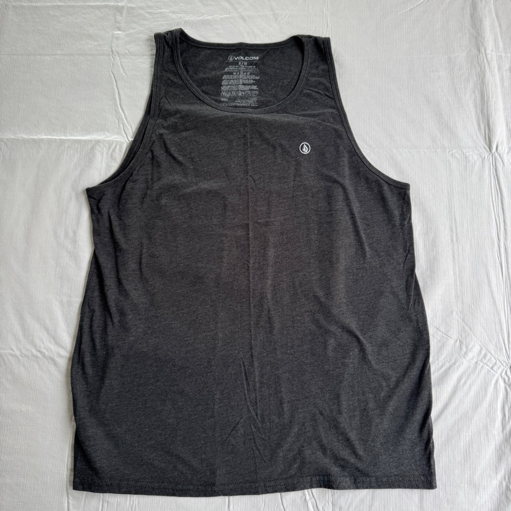 Volcom Mens Solid Tank Top Charcoal Gray XL